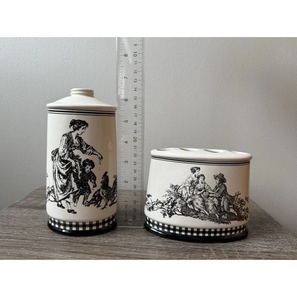 Waverly Country Life Toile Ceramic Classic French Country Bathroom Old Money